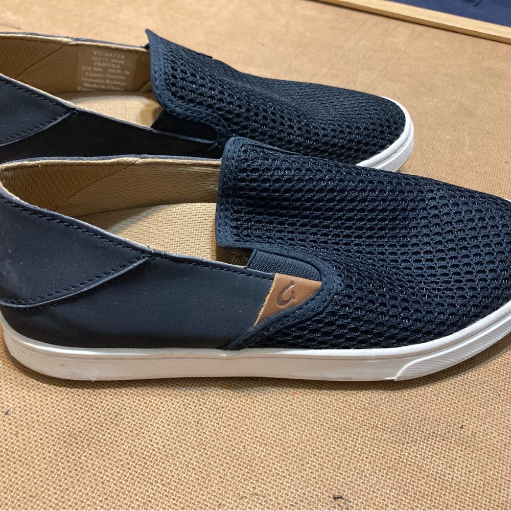 OluKai Black Mesh Slip-On Sneakers